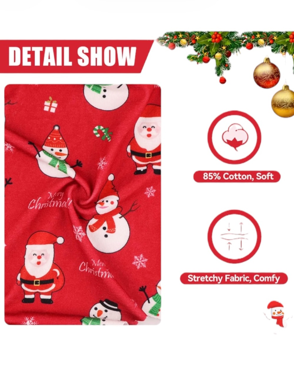 Pet Red Holiday Snowman Pajamas - Picture 4 of 6